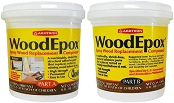 Abatron WoodEpox Kit - 2 Pint - 2-Part Structural Epoxy Adhesive Filler - Wood Filler Putty