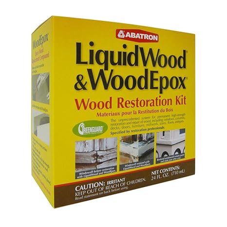 Abatron Wood Restoration Kit - 24 Ounce - Includes LiquidWood Epoxy Resin Wood Hardener and WoodEpox Wood Filler